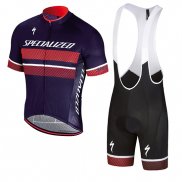 2018 Fahrradbekleidung Specialized Volett Rot Trikot Kurzarm und Tragerhose