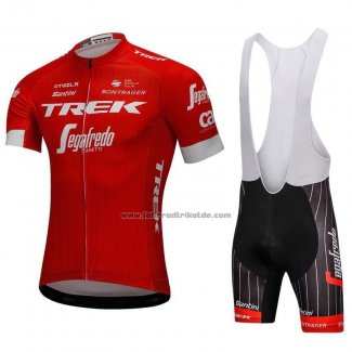 2018 Fahrradbekleidung Trek Segafredo Rot Trikot Kurzarm und Tragerhose