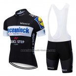 2019 Fahrradbekleidung Deceuninck Quick Step Shwarz Wei Trikot Kurzarm und Tragerhose