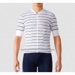 2019 Fahrradbekleidung La Passione Stripe Wei Trikot Kurzarm und Tragerhose