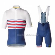 2019 Fahrradbekleidung Mavic Wei Blau Trikot Kurzarm und Tragerhose