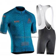 2019 Fahrradbekleidung Northwave Dunkel Blau Trikot Kurzarm und Tragerhose