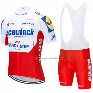 2020 Fahrradbekleidung Deceuninck Quick Step Wei Rot Trikot Kurzarm und Tragerhose