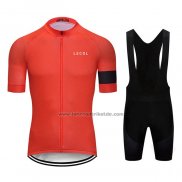 2020 Fahrradbekleidung Le Col Rot Trikot Kurzarm und Tragerhose