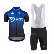 2020 Fahrradbekleidung NTT Pro Cycling Blau Shwarz Trikot Kurzarm und Tragerhose