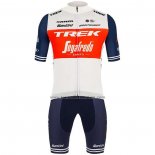 2020 Fahrradbekleidung Trek Segafredo Wei Tief Blau Trikot Kurzarm und Tragerhose