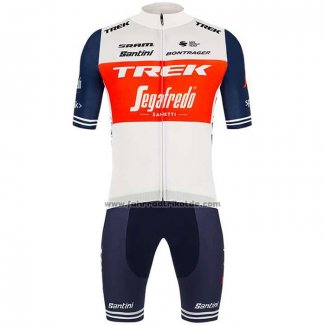 2020 Fahrradbekleidung Trek Segafredo Wei Tief Blau Trikot Kurzarm und Tragerhose