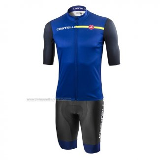 2021 Fahrradbekleidung Castelli Blau Trikot Kurzarm und Tragerhose(1)