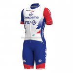 2022 Fahrradbekleidung Groupama-FDJ Wei Trikot Kurzarm und Tragerhose