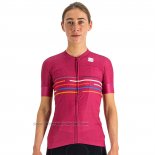 2023 Fahrradbekleidung Frau Sportful Rosa Trikot Kurzarm und Tragerhose