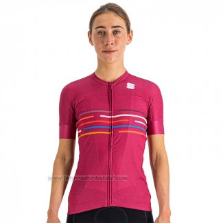 2023 Fahrradbekleidung Frau Sportful Rosa Trikot Kurzarm und Tragerhose