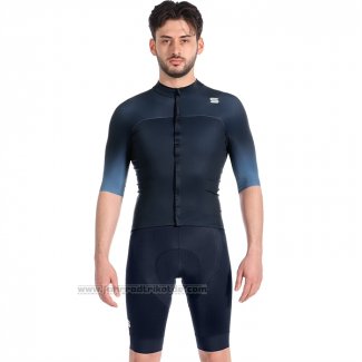 2023 Fahrradbekleidung Sportful Tief Blau Trikot Kurzarm und Tragerhose