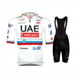 2024 Fahrradbekleidung UAE Slowenien Champion Wei Trikot Kurzarm Und Tragerhose