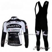 2010 Fahrradbekleidung Kuota Shwarz und Wei Trikot Langarm und Tragerhose