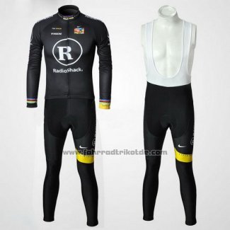 2010 Fahrradbekleidung Radioshackp Shwarz Trikot Langarm und Tragerhose