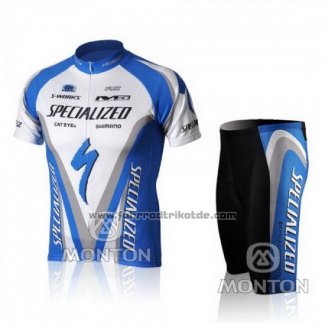 2010 Fahrradbekleidung Specialized Blau und Shwarz Trikot Kurzarm und Tragerhose