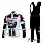 2011 Fahrradbekleidung BMC Wei und Shwarz Trikot Langarm und Tragerhose