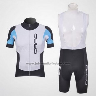 2011 Fahrradbekleidung Capo Shwarz und Wei Trikot Kurzarm und Tragerhose