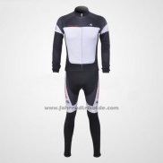 2011 Fahrradbekleidung Giordana Wei und Shwarz Trikot Langarm und Tragerhose