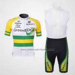 2012 Fahrradbekleidung GreenEDGE Champion Osterreich Trikot Kurzarm und Tragerhose