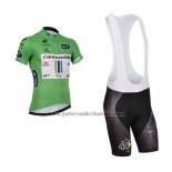 2013 Fahrradbekleidung Cannondale Lider Grun und Wei Trikot Kurzarm und Tragerhose