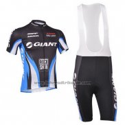 2013 Fahrradbekleidung Giant Blau und Shwarz Trikot Kurzarm und Tragerhose