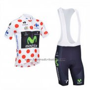 2013 Fahrradbekleidung Movistar Lider Wei und Rot Trikot Kurzarm und Tragerhose