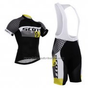 2015 Fahrradbekleidung Scott Wei und Shwarz Trikot Kurzarm und Tragerhose