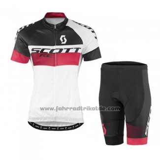 2016 Fahrradbekleidung Scott Shwarz und Wei Trikot Kurzarm und Tragerhose