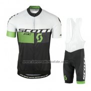 2016 Fahrradbekleidung Scott Wei und Grun Trikot Kurzarm und Tragerhose