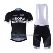 2017 Fahrradbekleidung Bora Tief Shwarz Trikot Kurzarm und Tragerhose