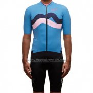 2017 Fahrradbekleidung Maap Fat Stripe Blau Trikot Kurzarm und Tragerhose