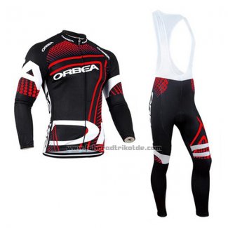 2017 Fahrradbekleidung Orbea Rot und Shwarz Trikot Langarm und Tragerhose