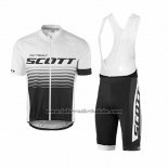 2017 Fahrradbekleidung Scott Wei und Shwarz Trikot Kurzarm und Tragerhose