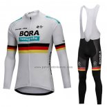 2018 Fahrradbekleidung Bora Champion Belgien Wei Trikot Langarm und Tragerhose