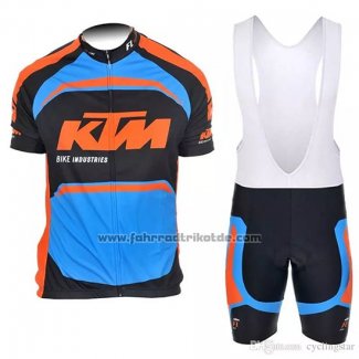 2018 Fahrradbekleidung Ktm Blau Orange Trikot Kurzarm und Tragerhose