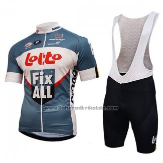 2018 Fahrradbekleidung Lotto Fix All Wei Blau Trikot Kurzarm und Tragerhose