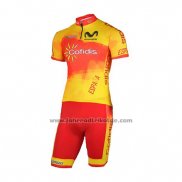 2018 Fahrradbekleidung Spanien Confidis Orange Trikot Kurzarm und Tragerhose