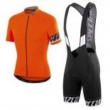 2018 Fahrradbekleidung Specialized Orange Shwarz Trikot Kurzarm und Tragerhose