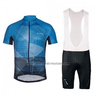 2018 Fahrradbekleidung Vaude Majura Blau Trikot Kurzarm und Tragerhose