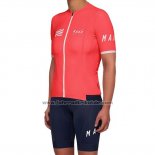 2019 Fahrradbekleidung Frau Maap Rot Trikot Kurzarm und Tragerhose