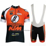 2019 Fahrradbekleidung Ktm Shwarz Orange Trikot Kurzarm und Tragerhose