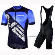 2019 Fahrradbekleidung Nalini Volata 2.0 Shwarz Blau Trikot Kurzarm und Tragerhose