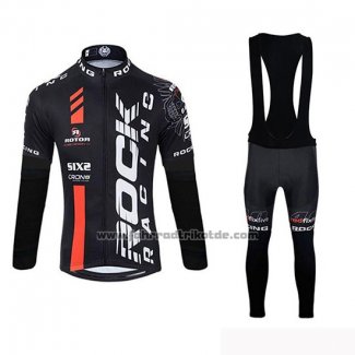 2019 Fahrradbekleidung Rock Racing SIDI Shwarz Trikot Langarm und Tragerhose