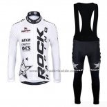 2019 Fahrradbekleidung Rock Racing SIDI Wei Shwarz Trikot Langarm und Tragerhose