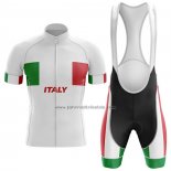 2020 Fahrradbekleidung Italien Wei Trikot Kurzarm und Tragerhose