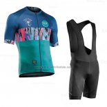 2020 Fahrradbekleidung Northwave Blau Grun Trikot Kurzarm und Tragerhose