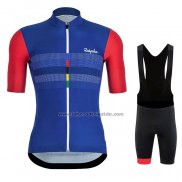 2020 Fahrradbekleidung Rapha Rot Blau Trikot Kurzarm und Tragerhose