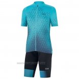 2021 Fahrradbekleidung Gore Blau Trikot Kurzarm und Tragerhose