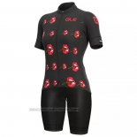 2022 Fahrradbekleidung ALE Rot Shwarz Trikot Kurzarm und Tragerhose